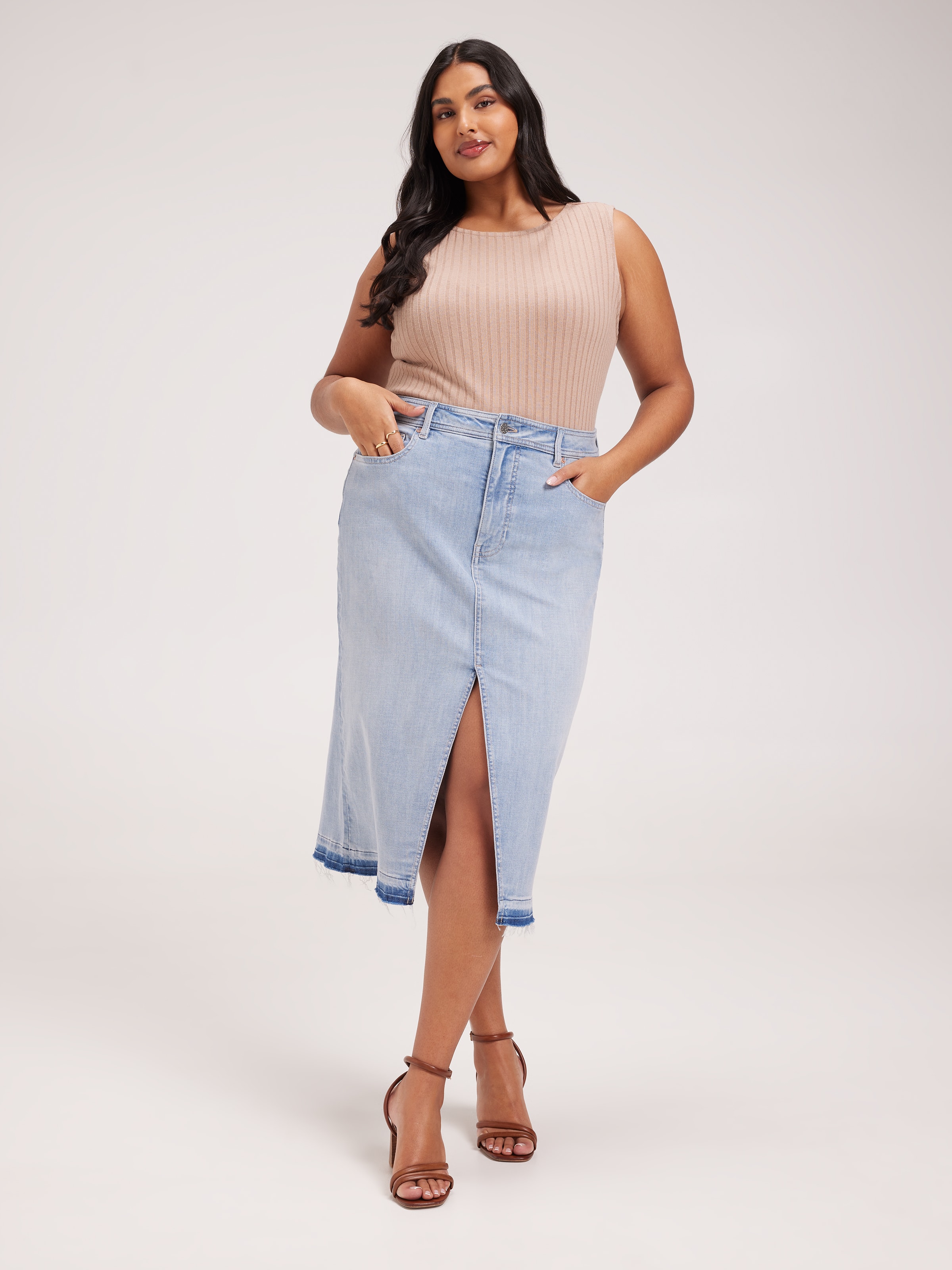 L'Appartment 3×1 Denim Skirt 25 クリーニング済 Curve Originals Eliza Midi Skirt - Just Jeans Online