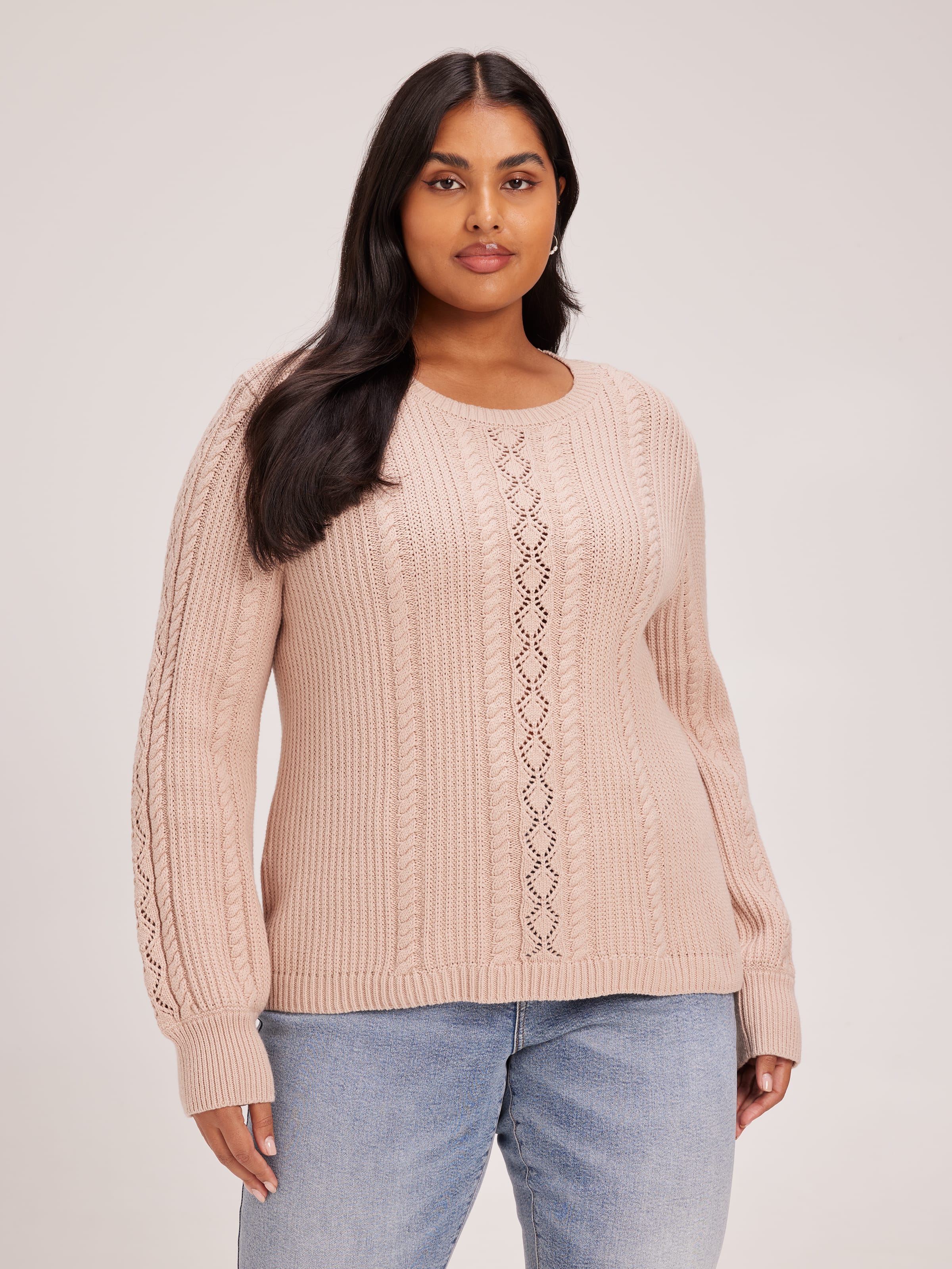 Curve Scarlett Cable Detail Pullover - Just Jeans Online