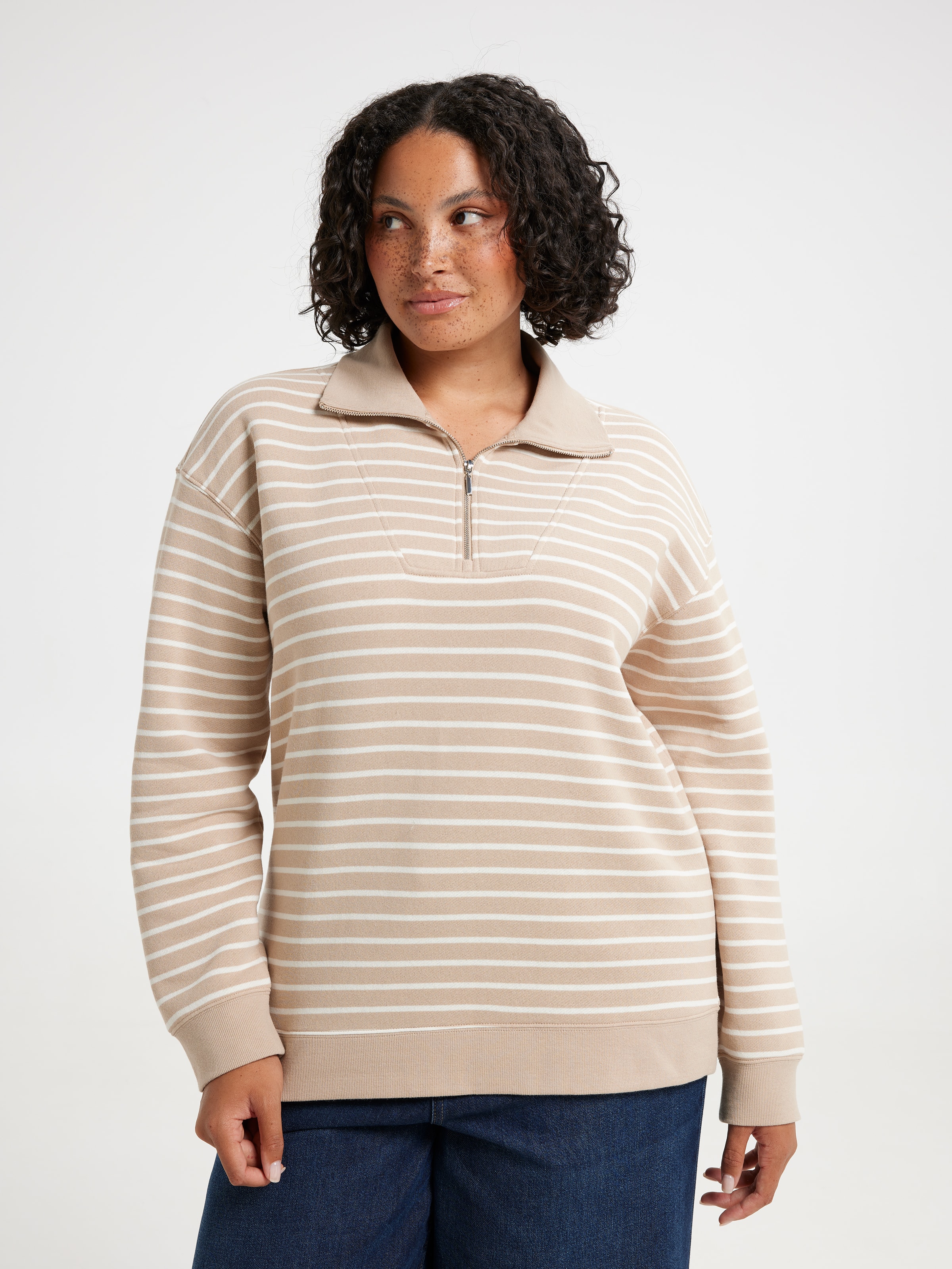 Classic Zoey ZipCowl Sweatshirt - Magenta