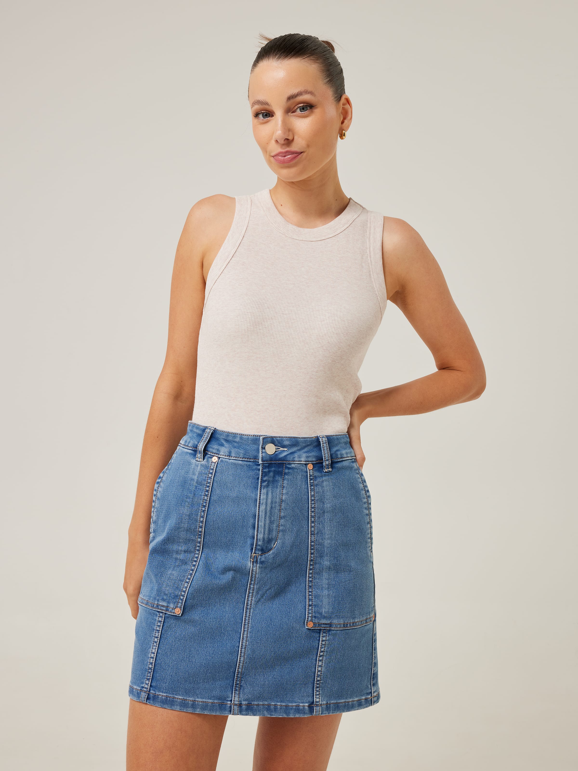 Amaze Patch Pocket Utility Skirt - Just Jeans Online