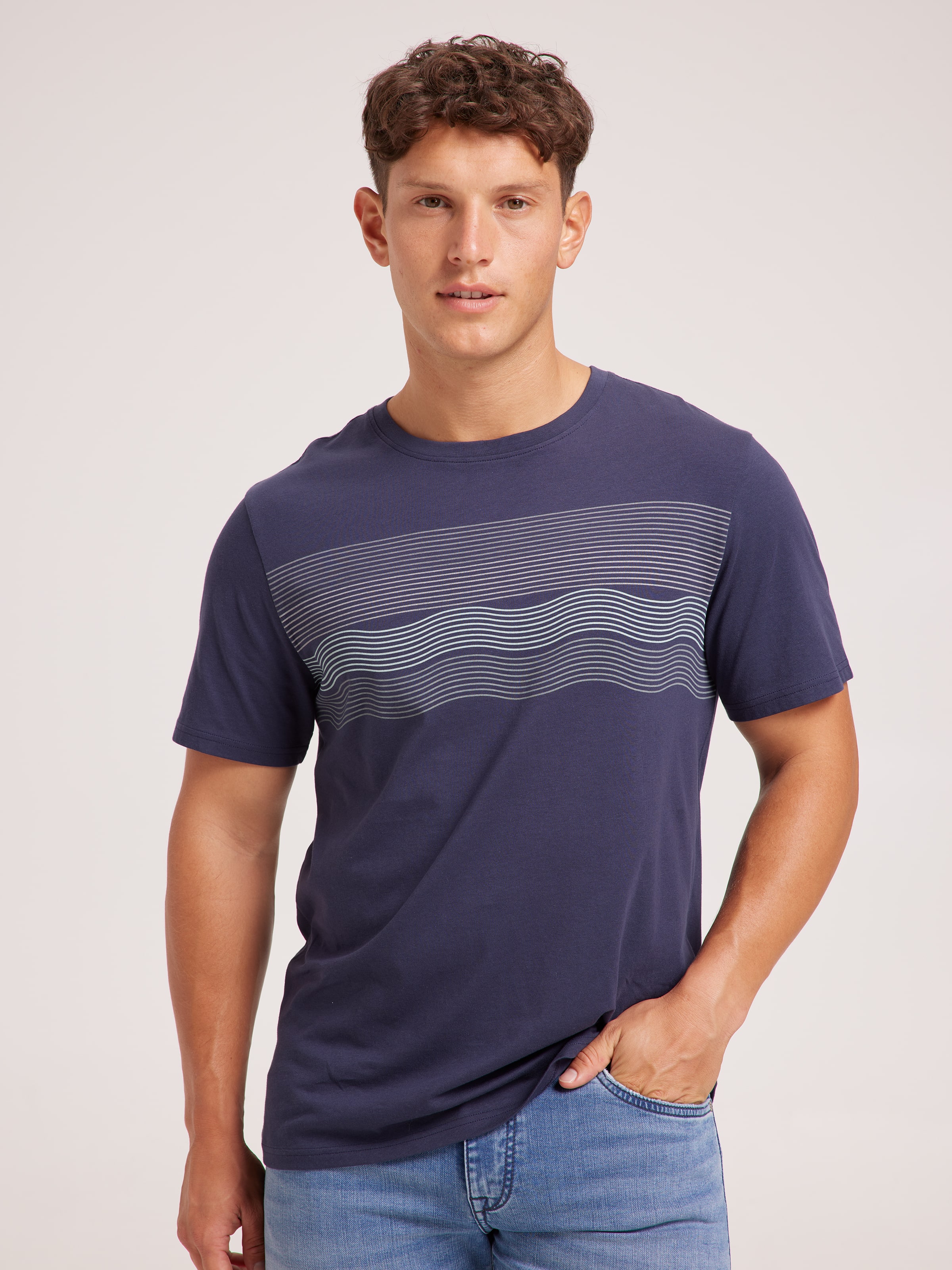 Short Sleeve Chest Stripe Tee - Just Jeans Online