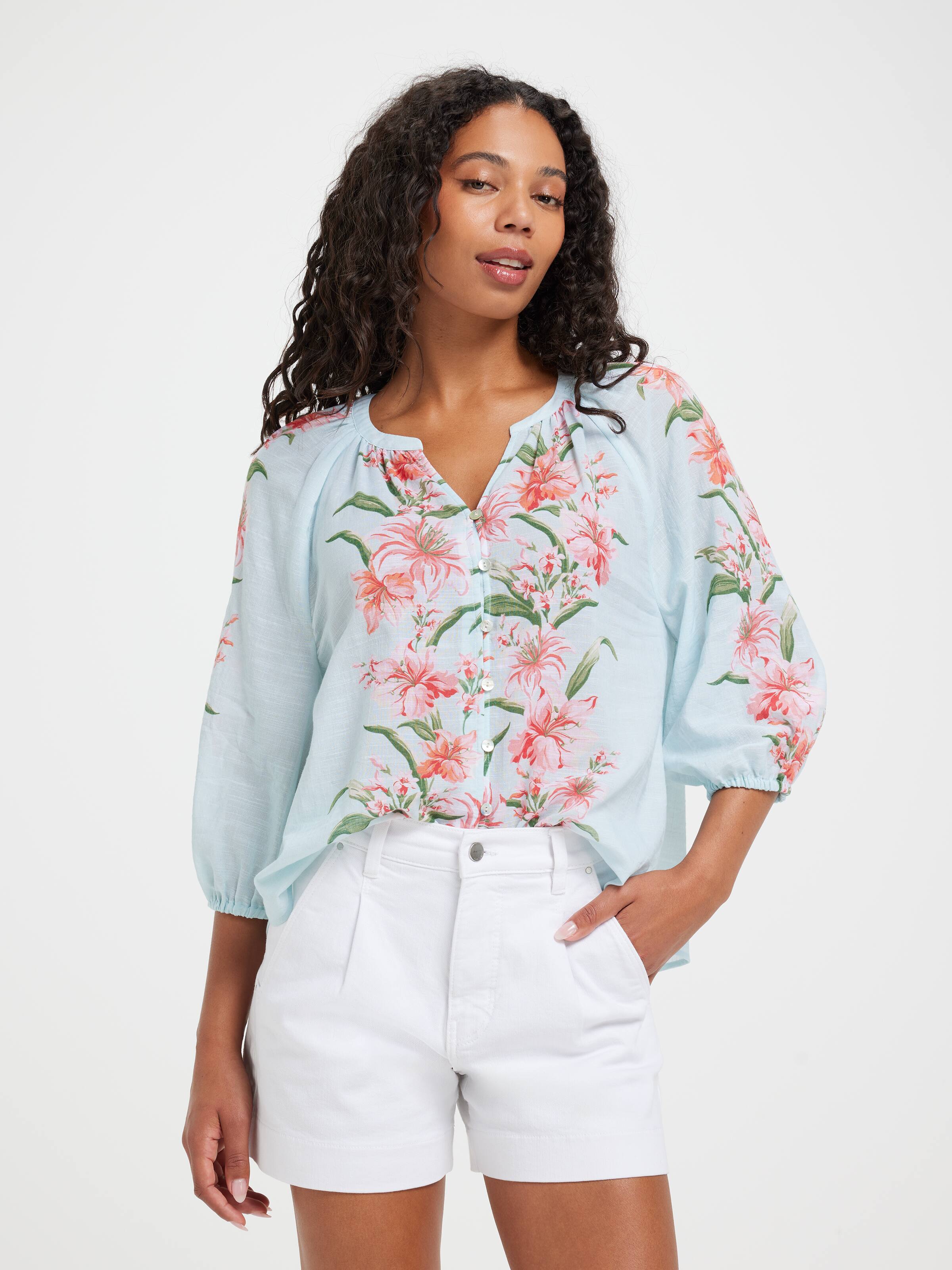 Camilla Soft 3/4 Sleeve Blouse - Just Jeans Online